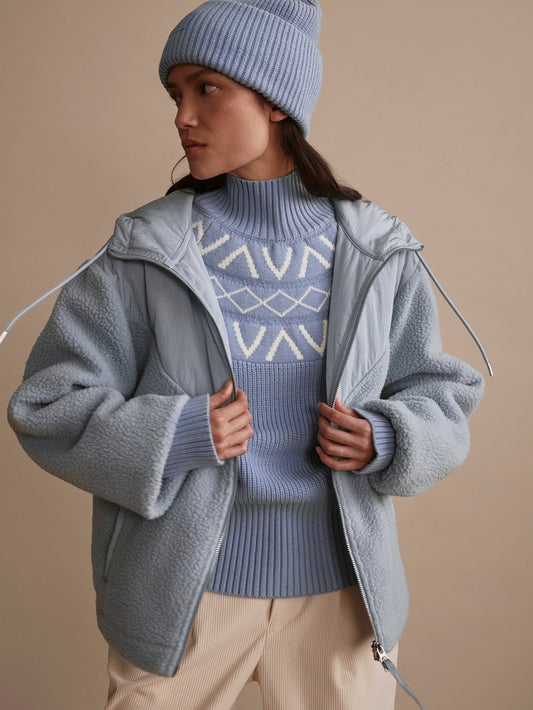 Rosia Fleece Hoodie Ashley Blue - Varley
