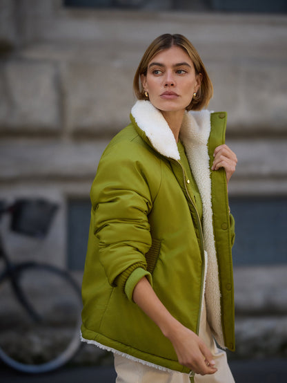 Glover Reversible Jacket Birch/ Bright Moss - Varley