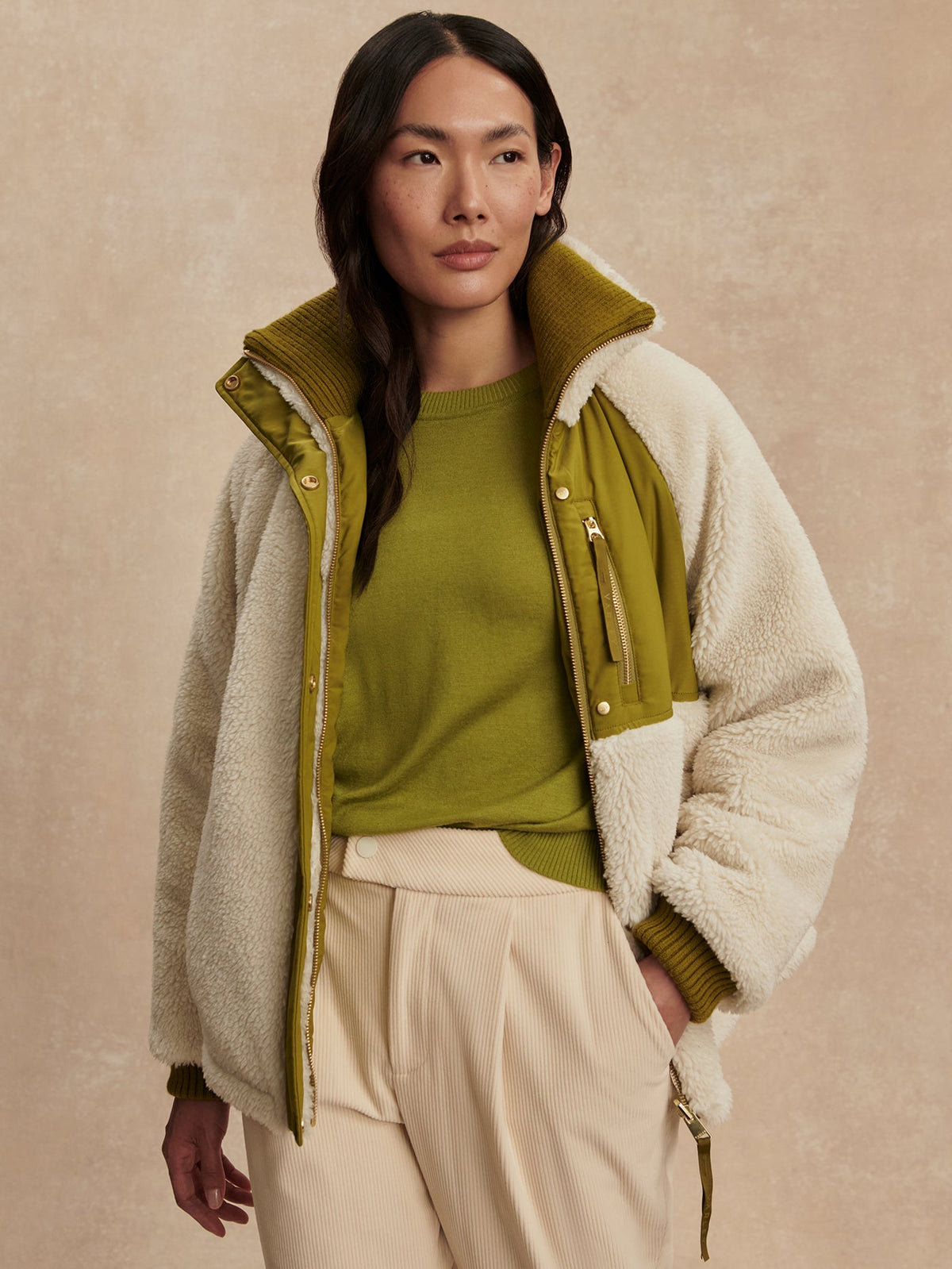 Glover Reversible Jacket Birch/ Bright Moss - Varley