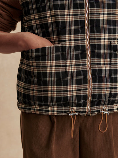 Miya Reversible Gilet Golden Bronze/ Navy Check - Varley