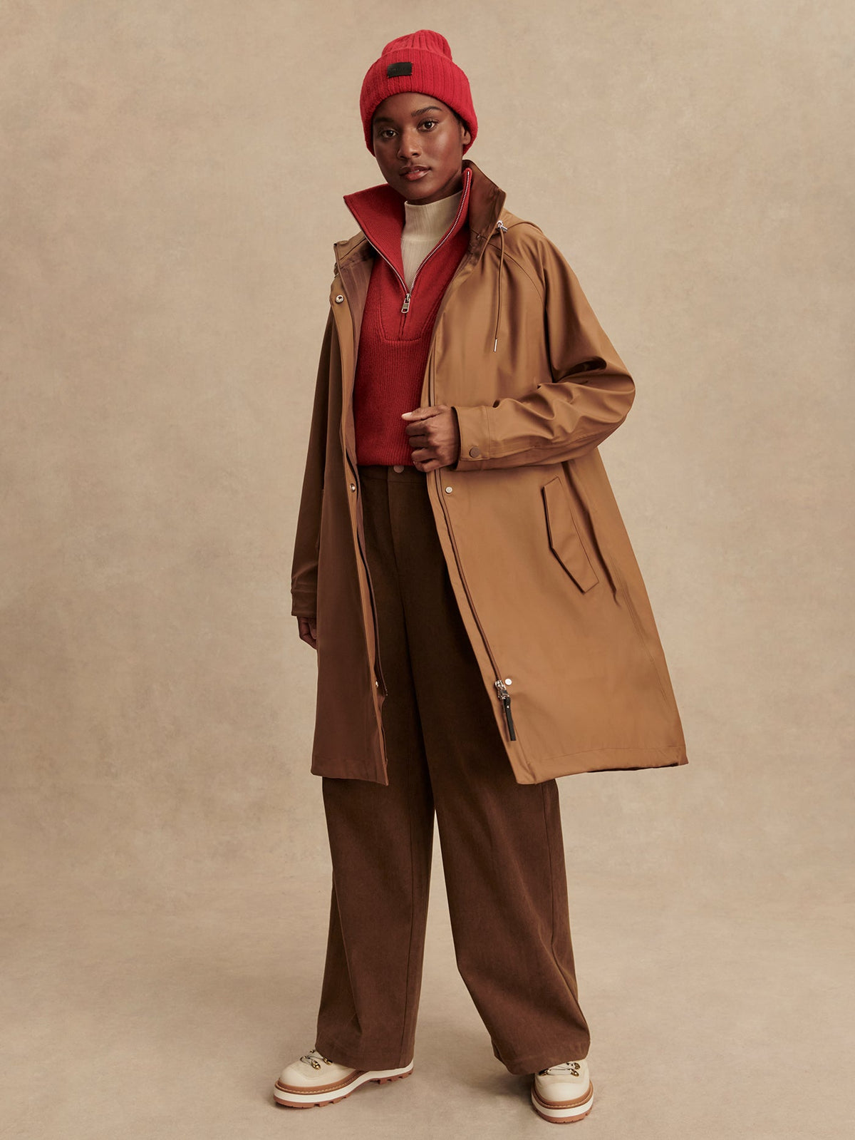 Amel A-Line Rain Jacket Cocoa Dust - Varley