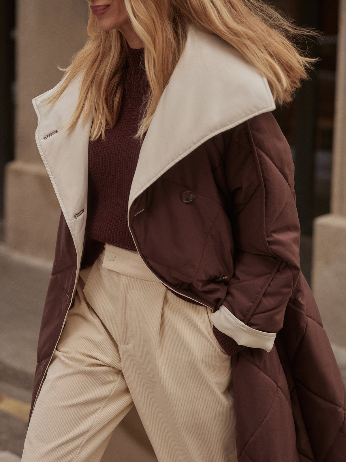 Annalise Reversible Wrap Coat Deep Mahogany - Varley