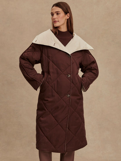 Annalise Reversible Wrap Coat Deep Mahogany - Varley