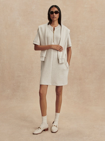 Nori Half Zip Dress Ivory Marl - Varley