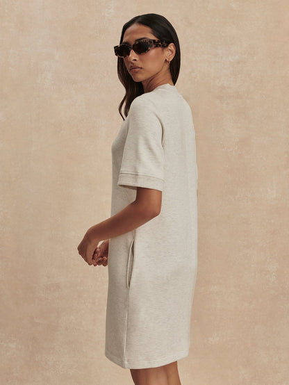 Nori Half Zip Dress Ivory Marl - Varley