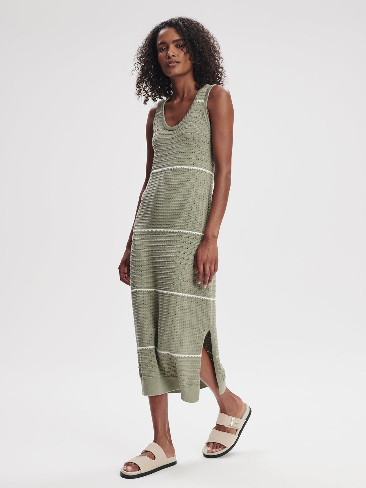 Scott Scoop Neck Midi Dress Seagrass - Varley
