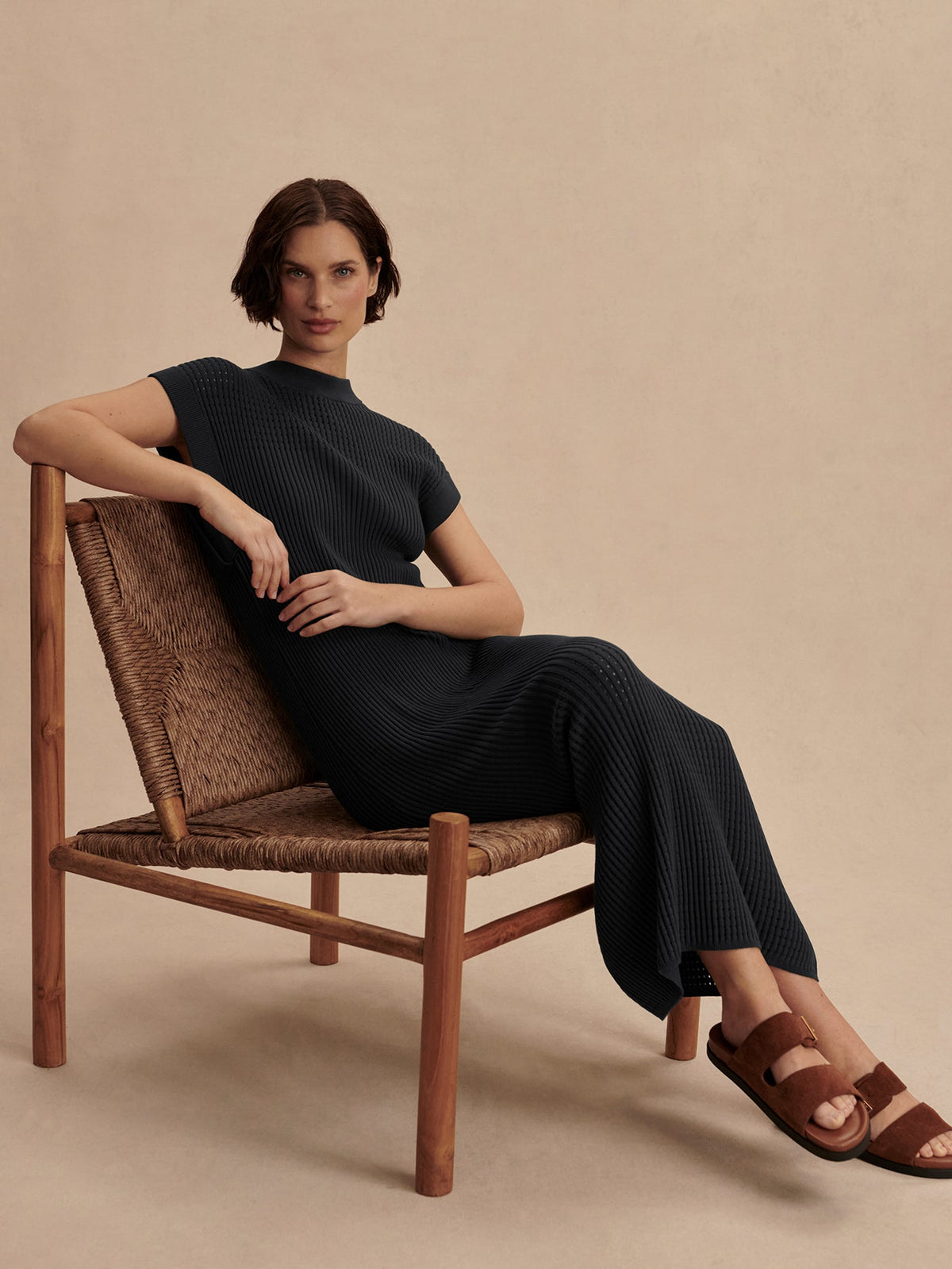 Cheston Relaxed Knit Dress | VARLEY US Black - Varley