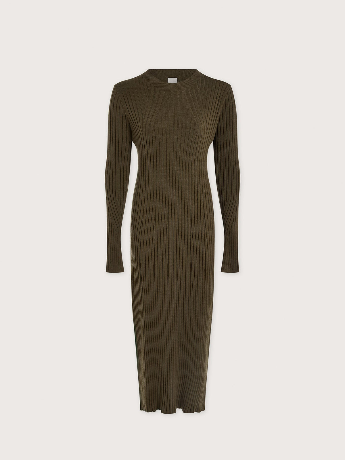 Axel Rib Knit Midi Dress Olive Night - Varley