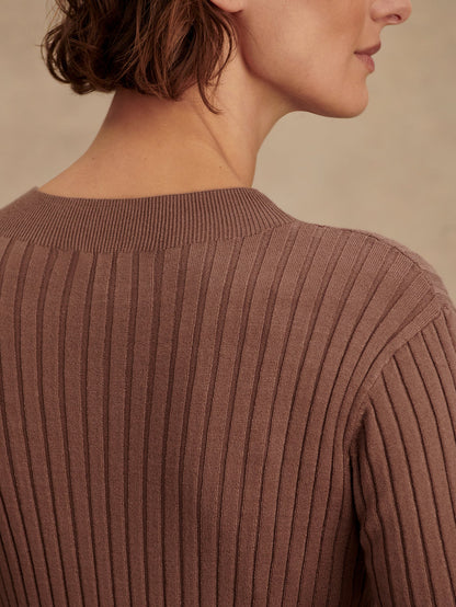 Maeve 2.0 Rib Knit Midi Dress Deep Taupe - Varley