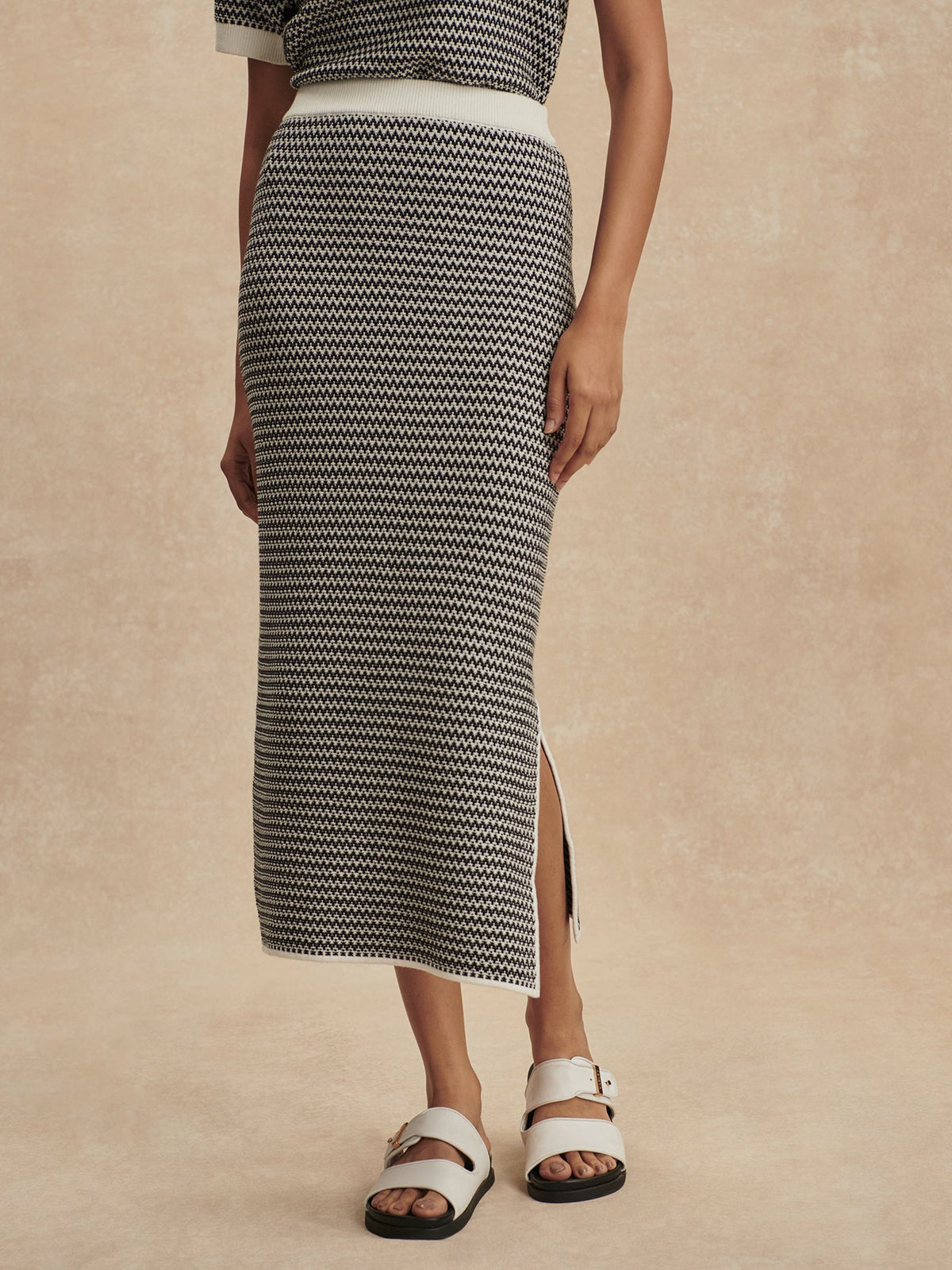 Sinclair Knit Skirt Snow White/ Black - Varley