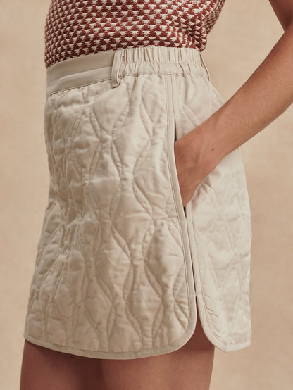 Florin Quilted Skirt Oat Milk - Varley