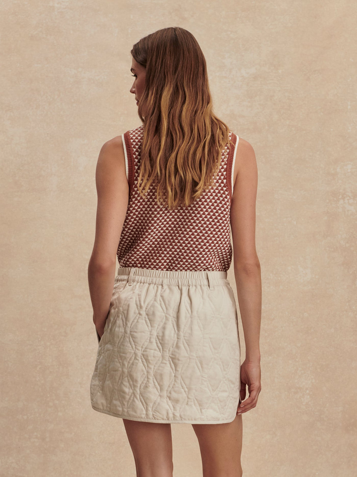 Florin Quilted Skirt Oat Milk - Varley