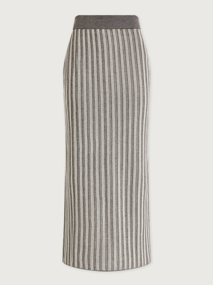 Mairead Rib Knit Skirt Silver Filigree Melange - Varley