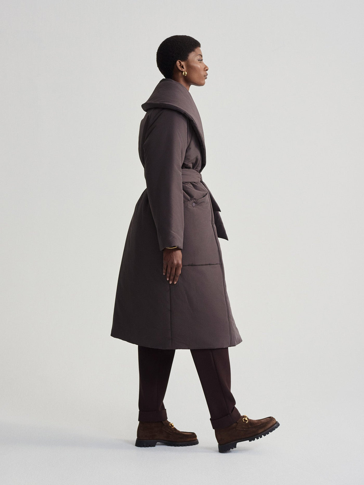 Ana Long Wrap Coat Coffee Bean - Varley