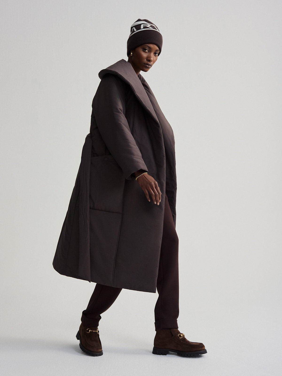 Ana Long Wrap Coat Coffee Bean - Varley