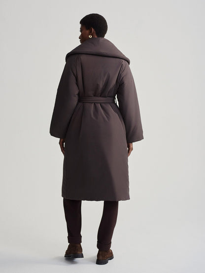 Ana Long Wrap Coat Coffee Bean - Varley