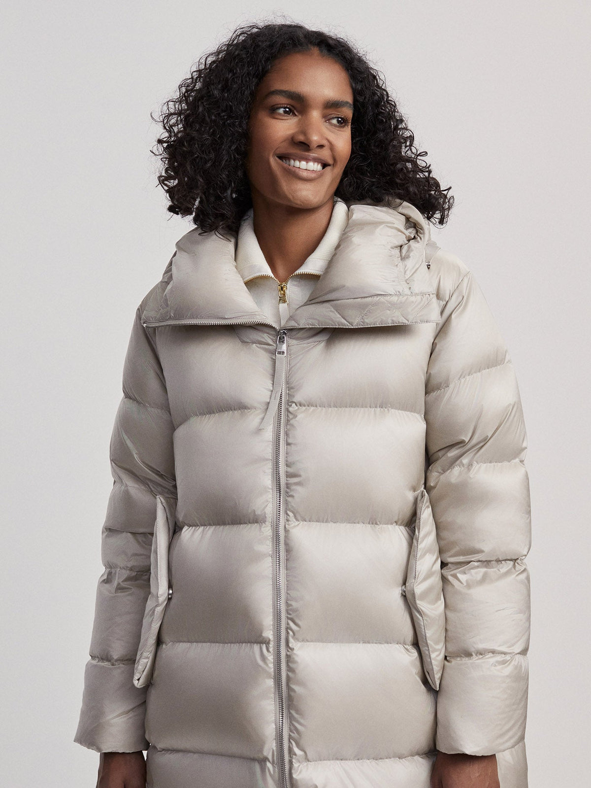 Payton Puffer Coat Cloud Metallic - Varley