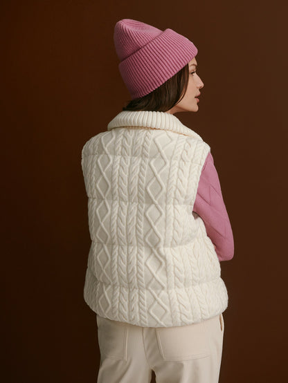 Irina Cable Knit Gilet Egret - Varley
