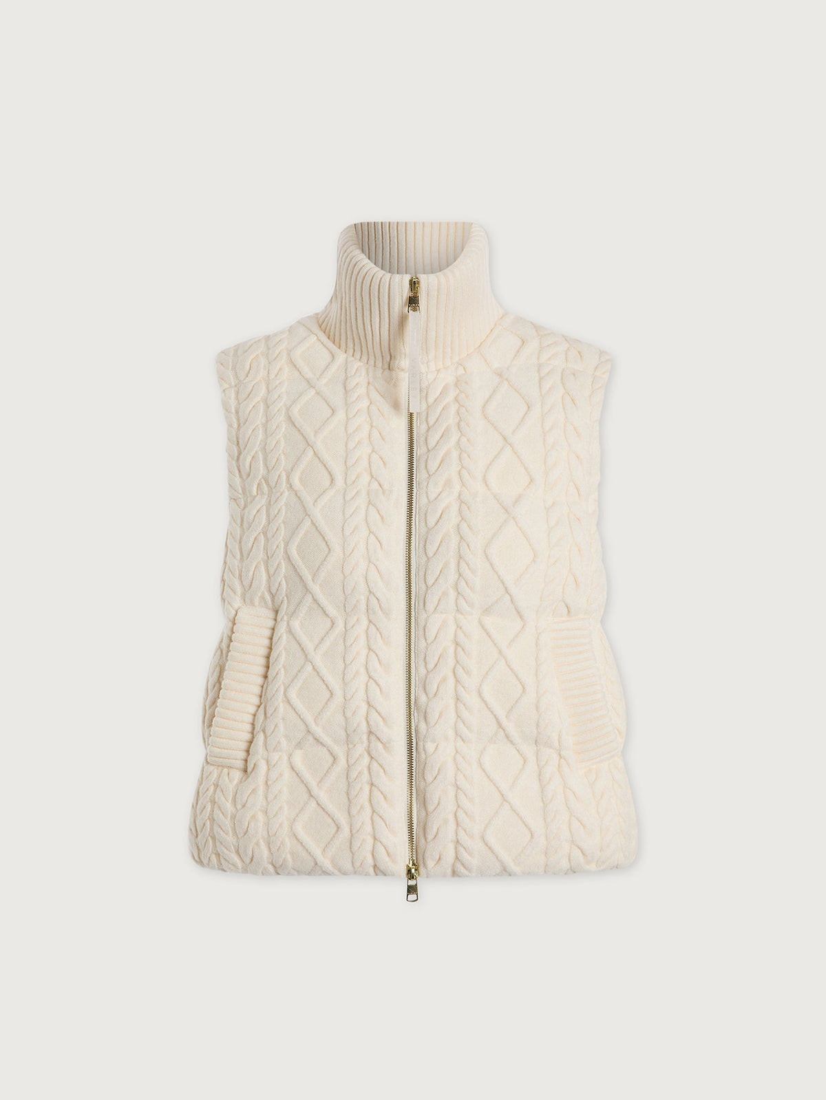 Irina Cable Knit Gilet Egret - Varley