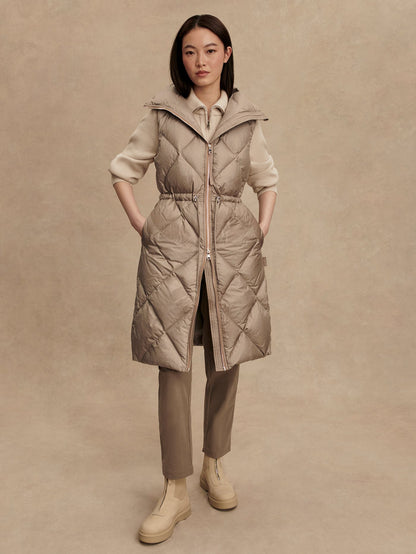 Navine Long Down Gilet Portabella Metallic - Varley