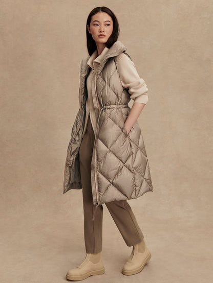 Navine Long Down Gilet Portabella Metallic - Varley