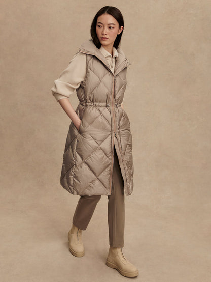 Navine Long Down Gilet Portabella Metallic - Varley