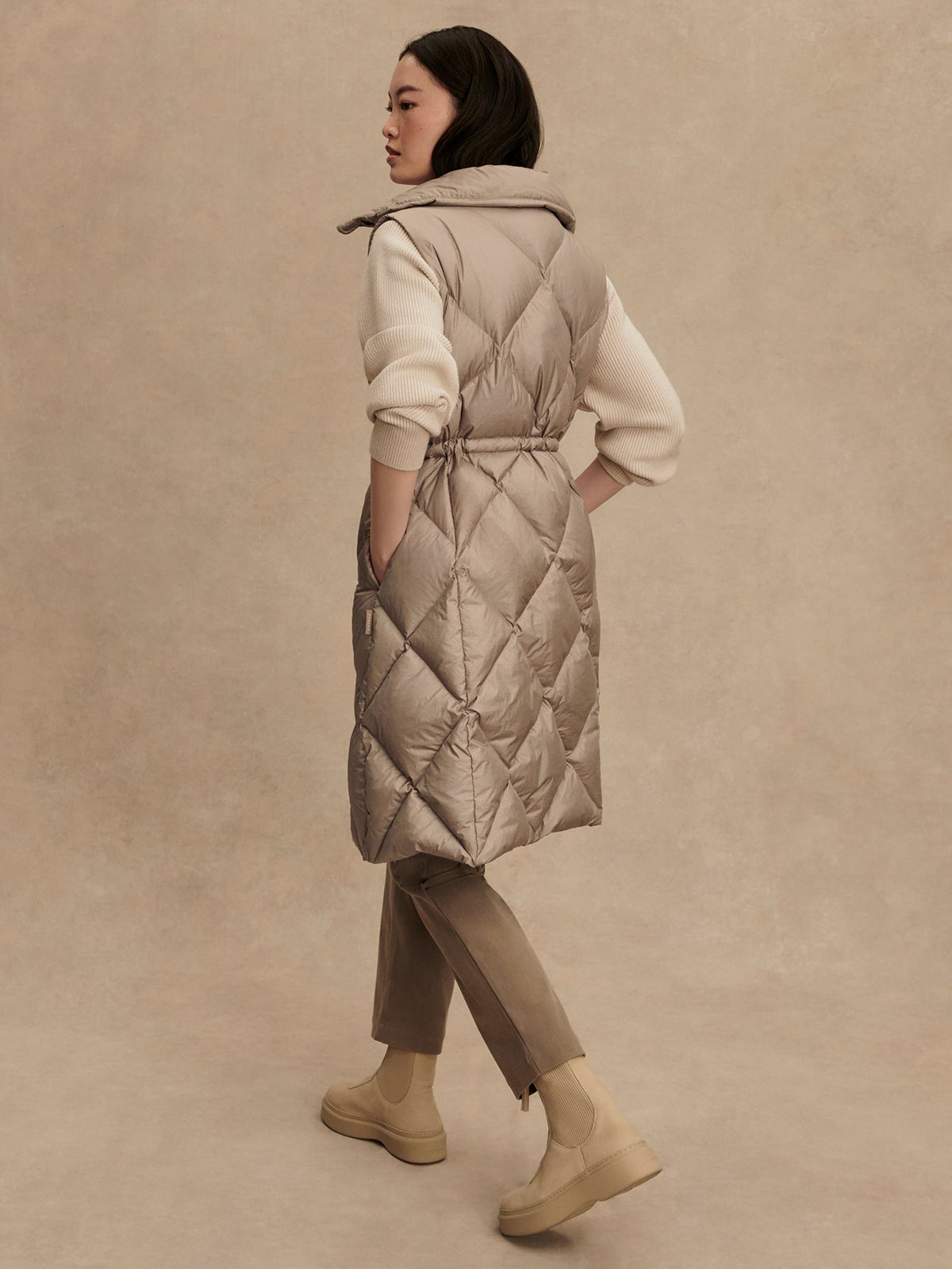 Navine Long Down Gilet Portabella Metallic - Varley