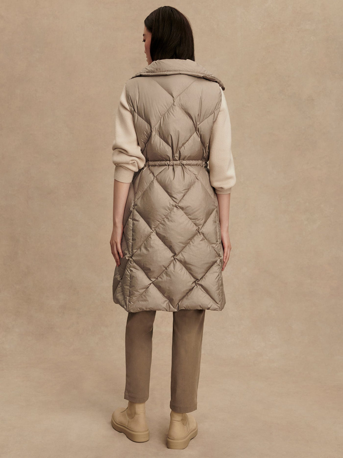 Navine Long Down Gilet Portabella Metallic - Varley