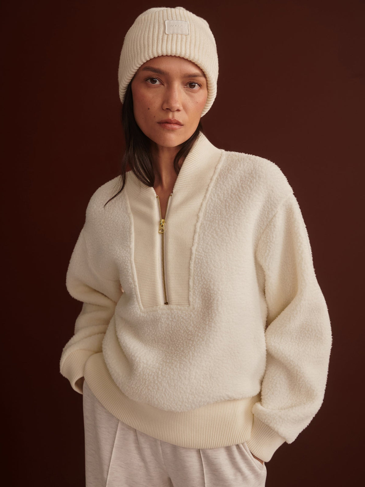 Mumford Half Zip Fleece Egret - Varley