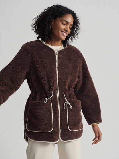 Angelina Sherpa Coat French Roast - Varley