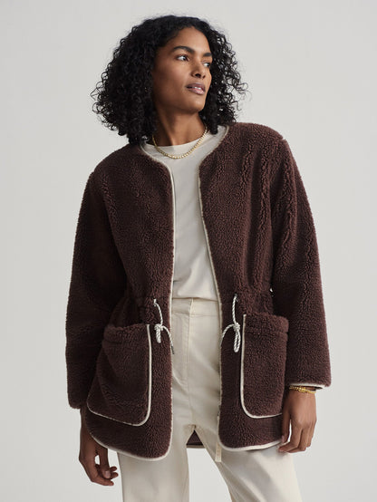 Angelina Sherpa Coat French Roast - Varley