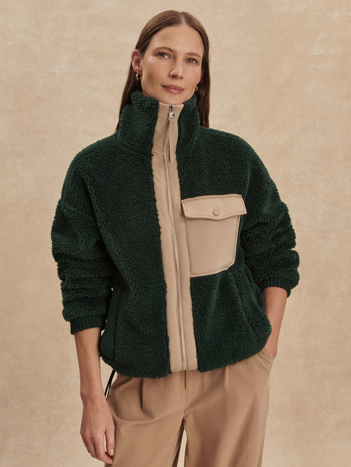 Lowell Sherpa Jacket Pine Grove - Varley