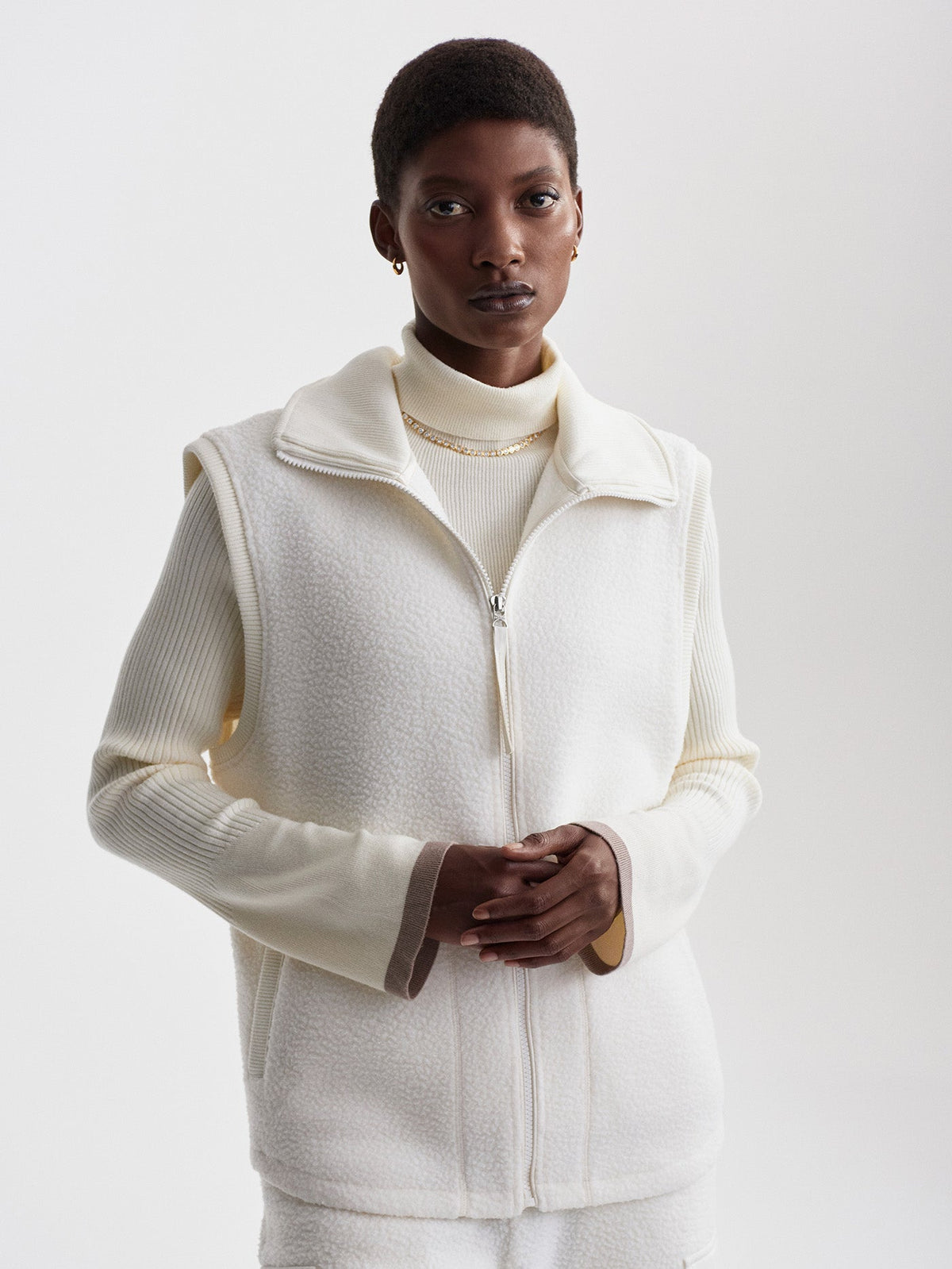 Maggie Fleece Gilet 2.0 Egret - Varley