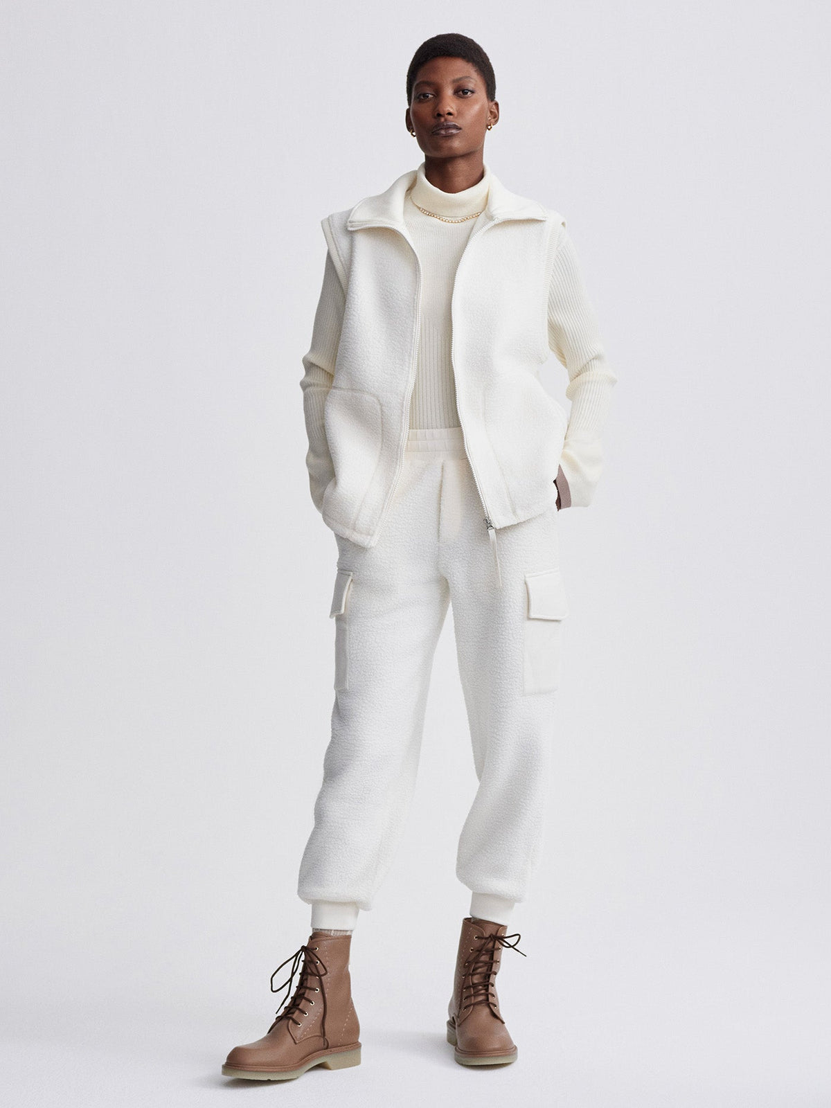 Maggie Fleece Gilet 2.0 Egret - Varley