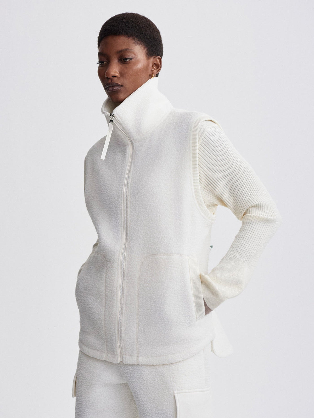 Maggie Fleece Gilet 2.0 Egret - Varley