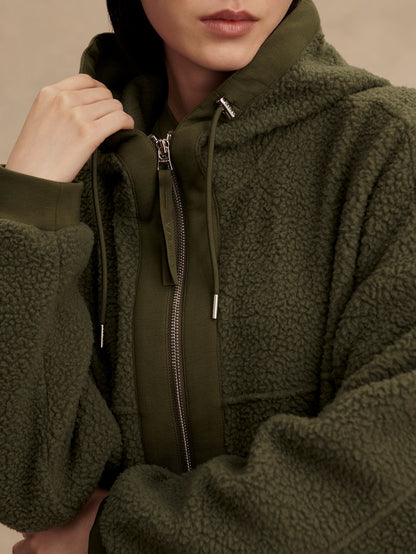 Fey Relaxed Fleece Racing Olive - Varley