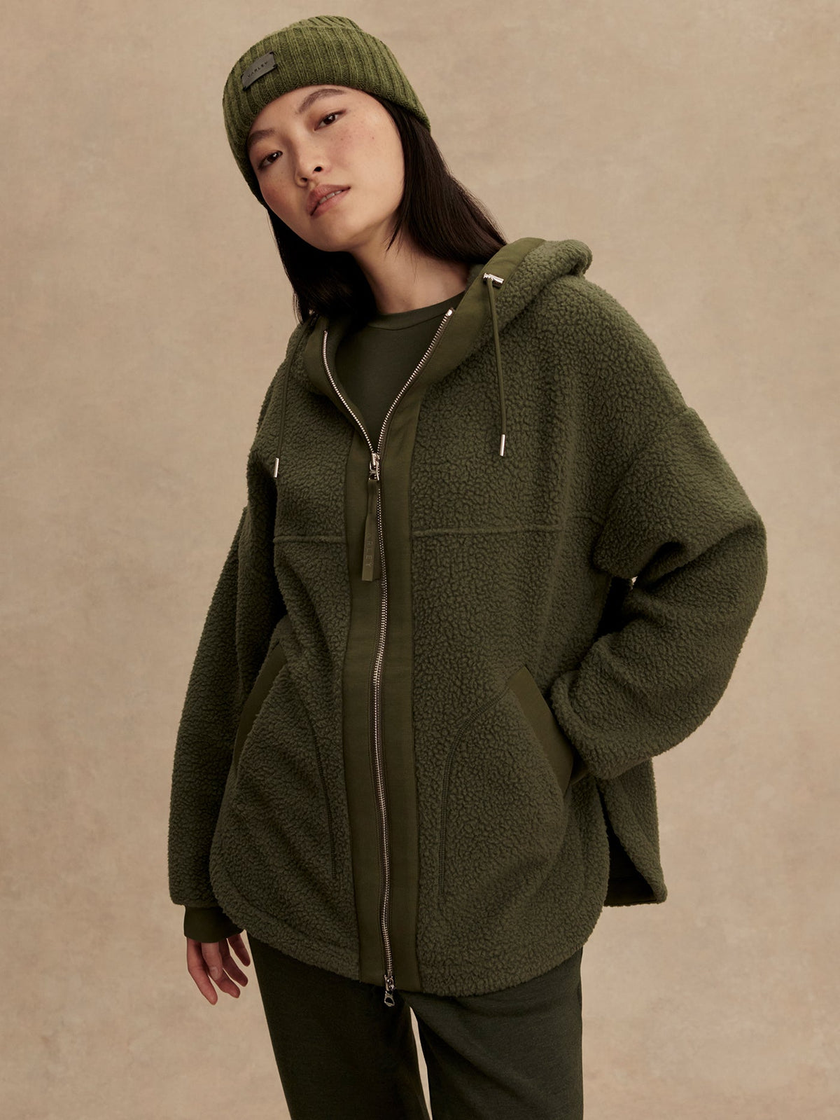 Fey Relaxed Fleece Racing Olive - Varley