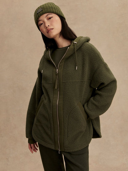 Fey Relaxed Fleece Racing Olive - Varley