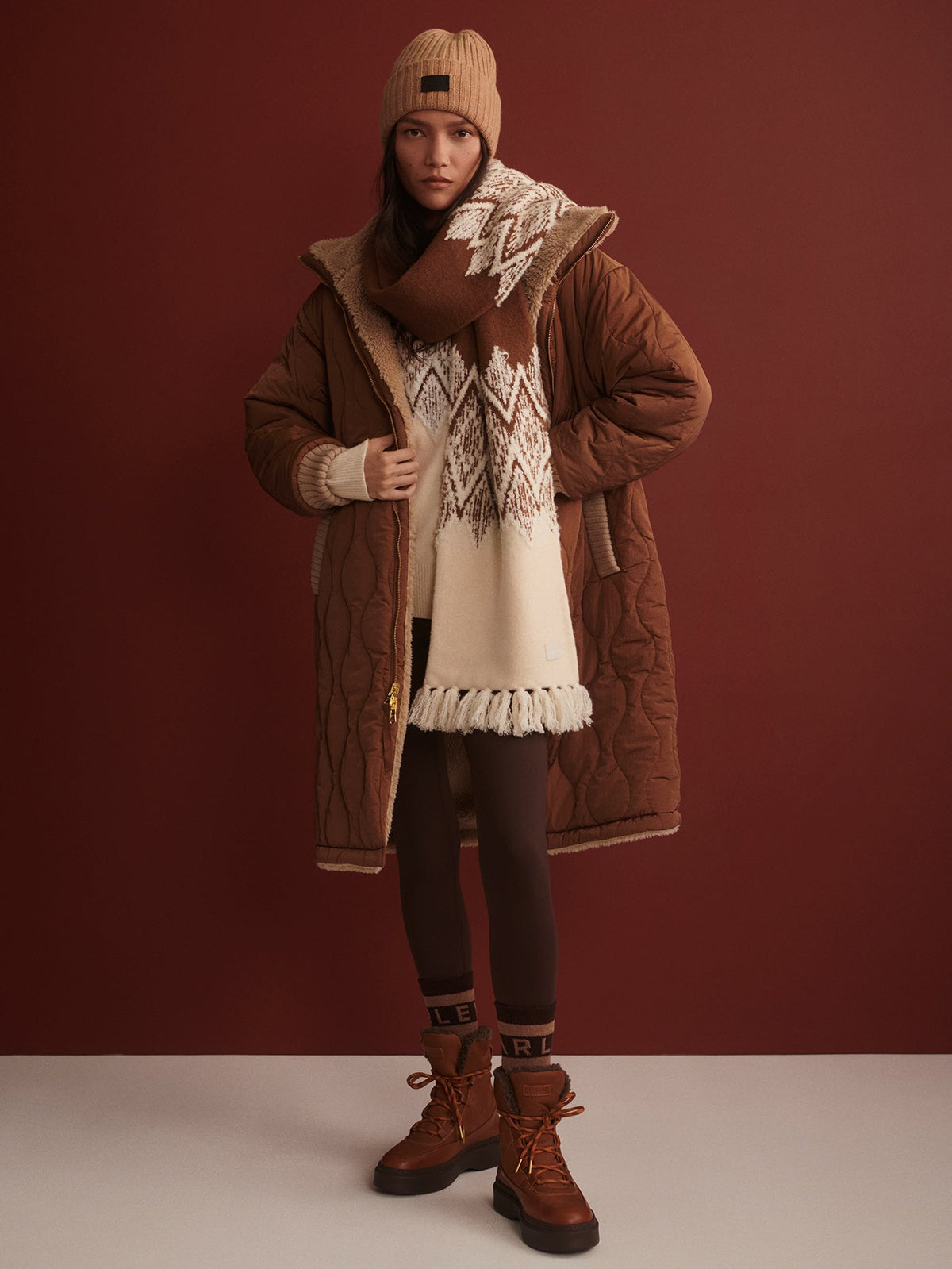 Theia Reversible Coat Light Taupe/ Cocoa Dust - Varley