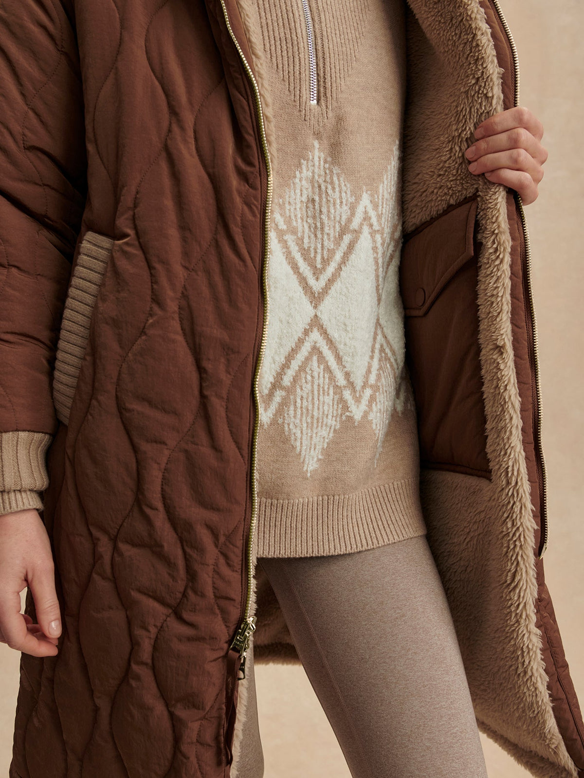 Theia Reversible Coat Light Taupe/ Cocoa Dust - Varley