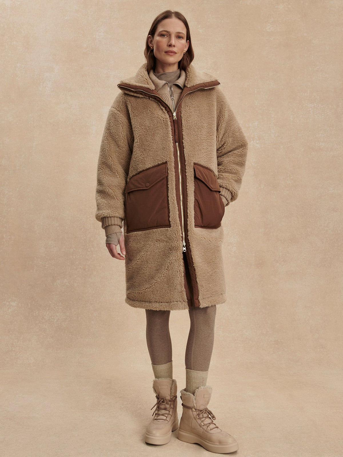 Theia Reversible Coat Light Taupe/ Cocoa Dust - Varley