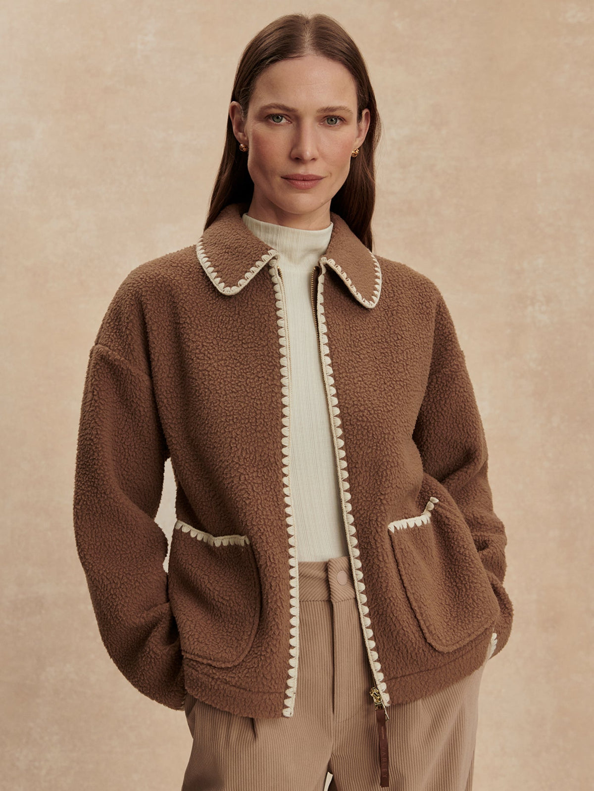 Ruiko Zip Through Fleece Cocoa Dust - Varley