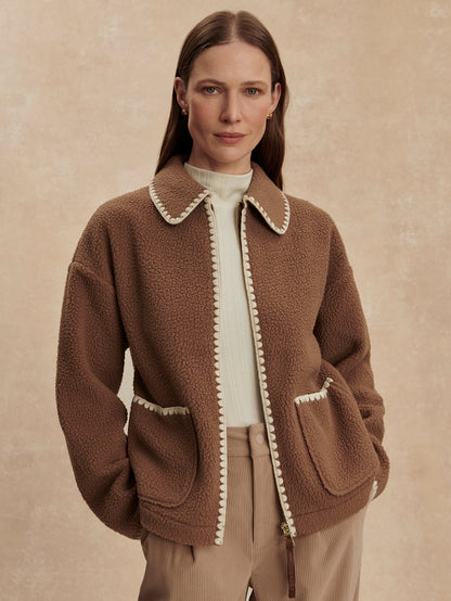 Ruiko Zip Through Fleece Cocoa Dust - Varley