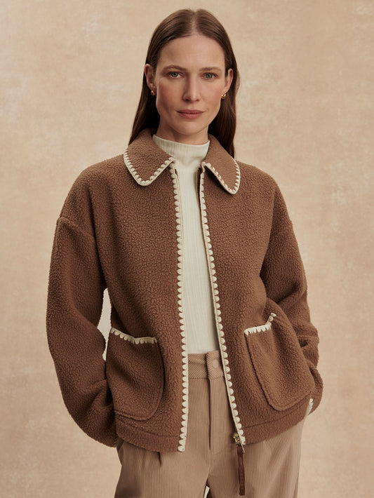 Ruiko Zip Through Fleece Cocoa Dust - Varley