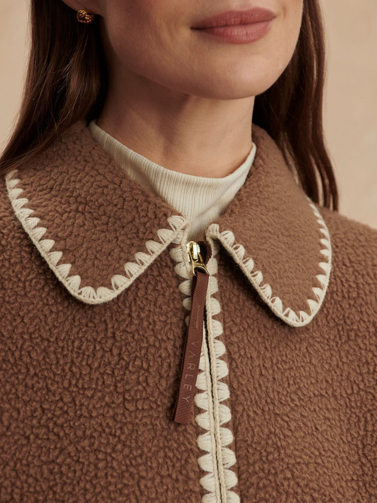 Ruiko Zip Through Fleece Cocoa Dust - Varley