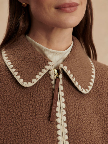 Ruiko Zip Through Fleece Cocoa Dust - Varley