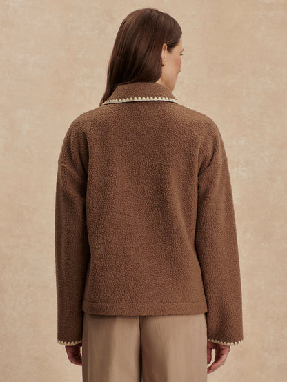 Ruiko Zip Through Fleece Cocoa Dust - Varley