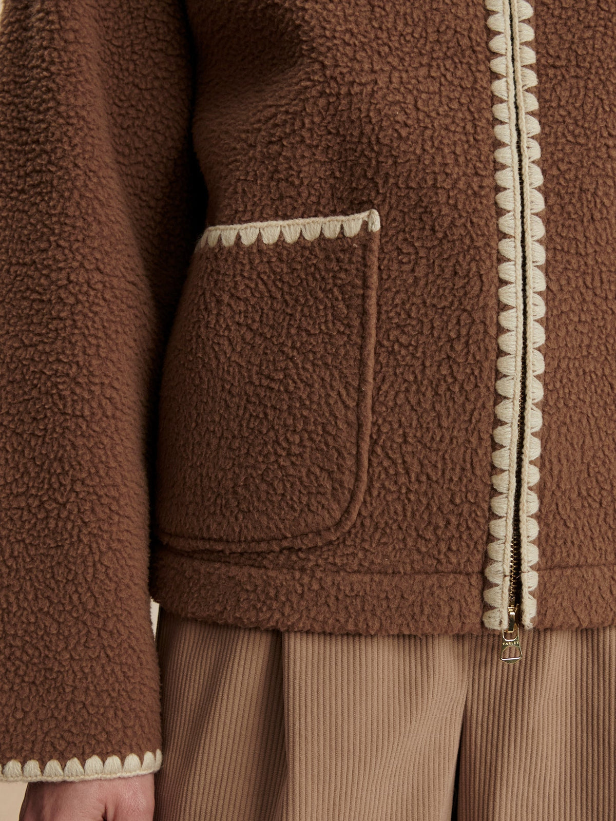 Ruiko Zip Through Fleece Cocoa Dust - Varley