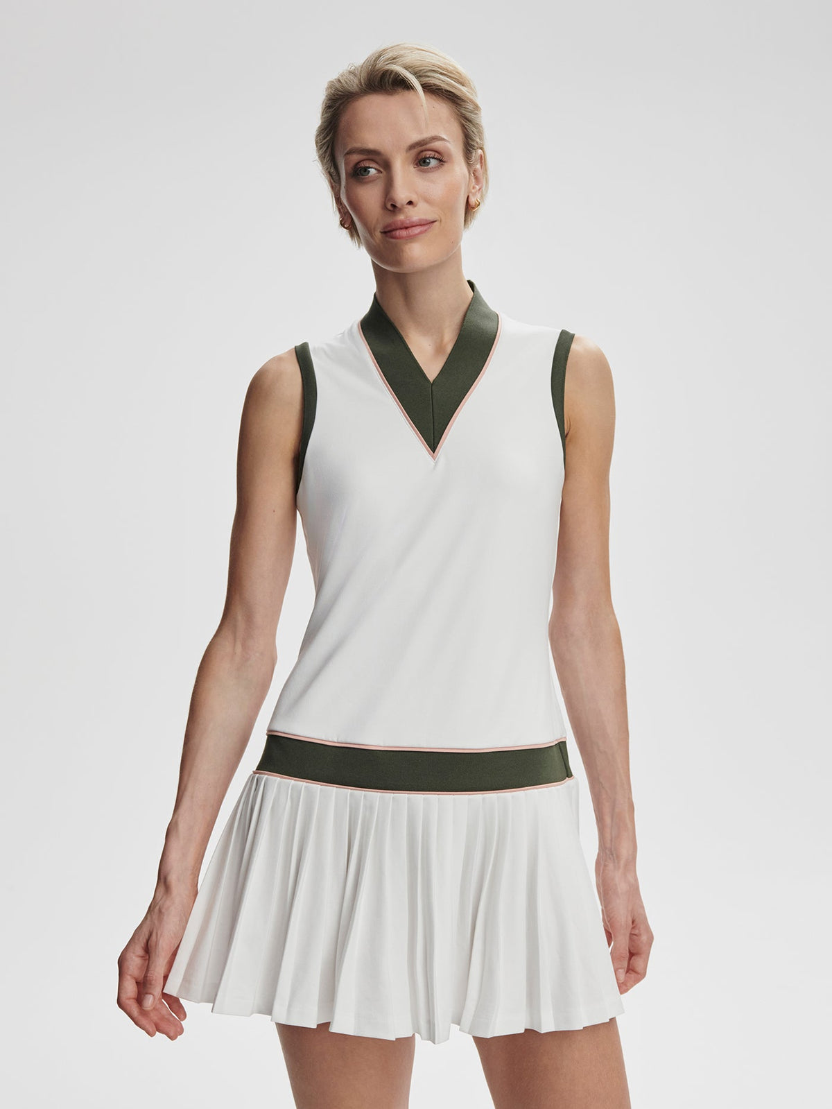 Jouri Court Dress 32.5 White/ Deep Ivy - Varley