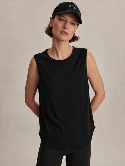 Nolan Seamless Longline Tank Black - Varley